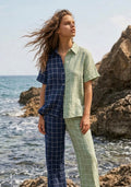 Lino Blue Green