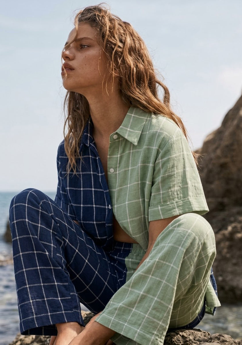 Lino Blue Green