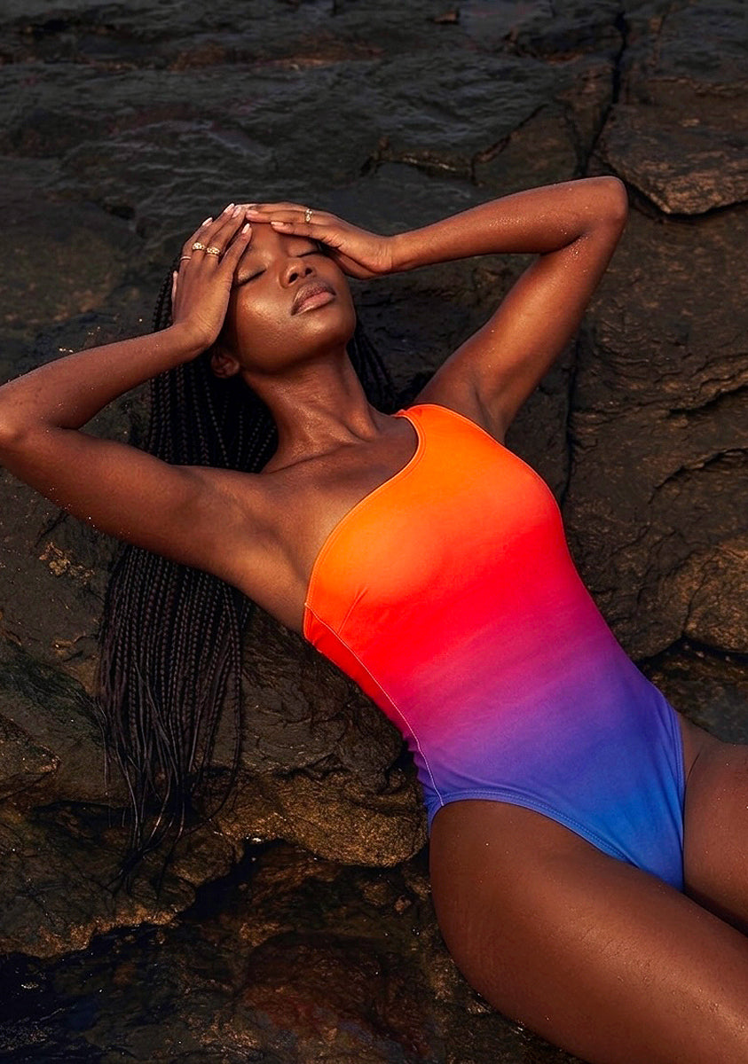 Women's One Piece Swimsuit Gradient