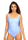 Women's One Piece Swimsuit Blue Shiny